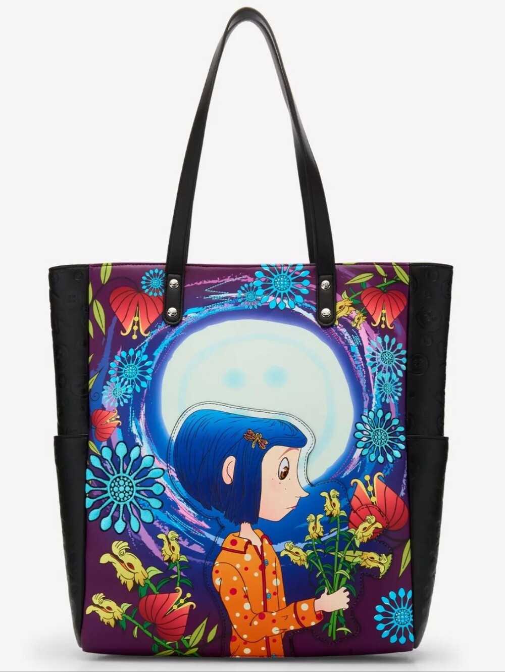 New Loungefly Coraline Floral Glow-In-The-Dark Tote Bag